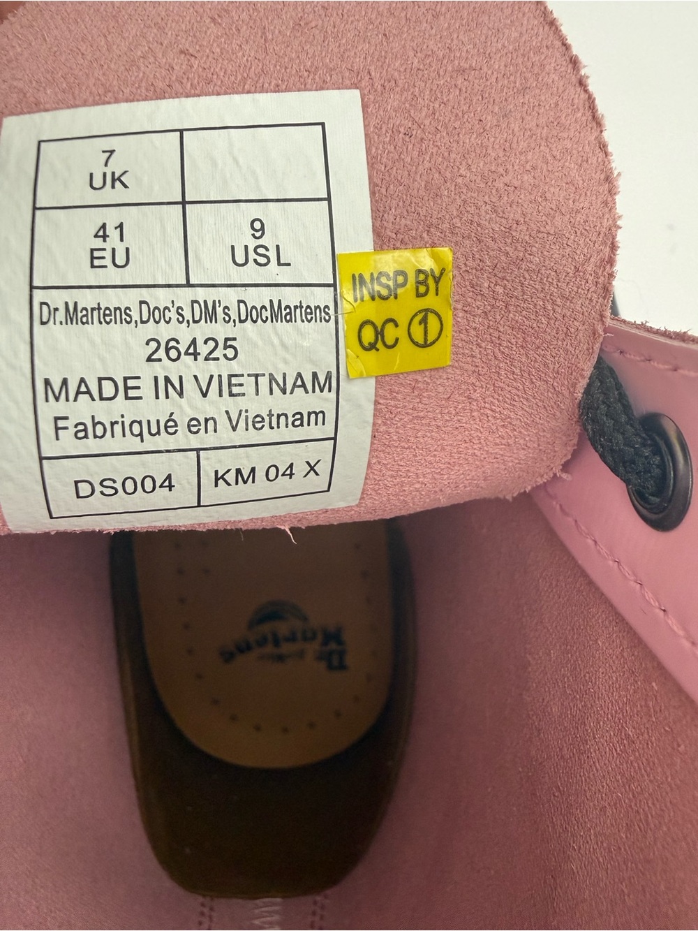 Dr. Martens Pink Patent Leather 8-Eye Lace-Up Boots - Picture 4 of 4